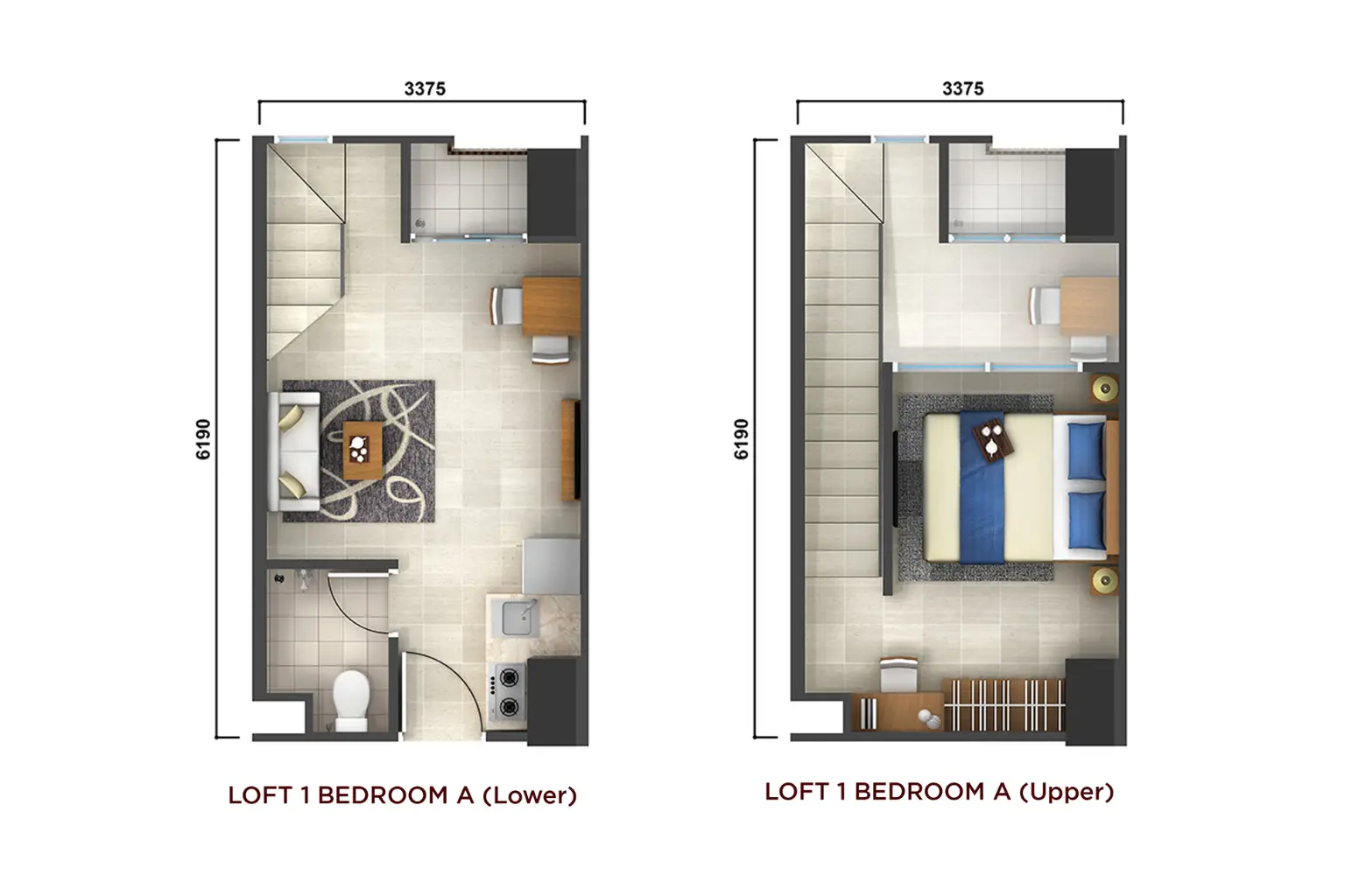 Denah Unit Studio Apartemen Akasa Pure Living